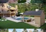 3d rendering backyard landscape design pool patio deck garden front yard outdoor